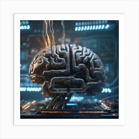 Futuristic Brain 4 Art Print