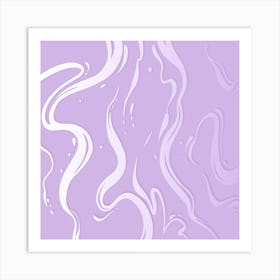 Lavender Liquid Marble Art Print