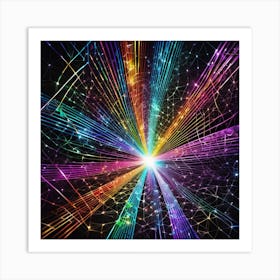 Abstract Rainbow Burst Art Print