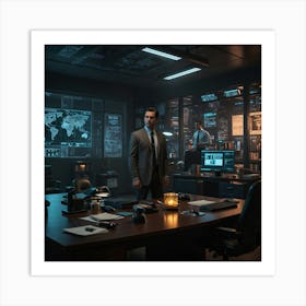 Man In Office Art Print