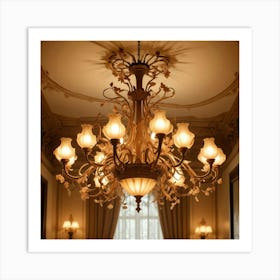 Chandelier In A Room 1 Art Print