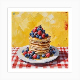 Pancake Stack Reds Checkerboard 2 Art Print