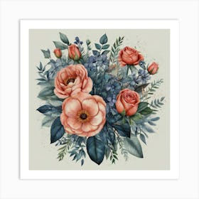 Bouquet Of Roses Art Print