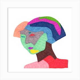 Woman In Colours Square Art Print