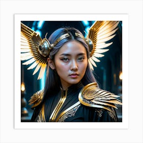 Korean Girl With Wings Art Print