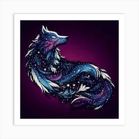 Galaxy Wolf Art Print