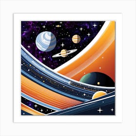 Planets In Space 2 Art Print