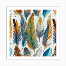 Feathers oil painting abstract painting art 6 Art Print