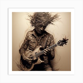 Man Becomes An Electric Guitar Art Print