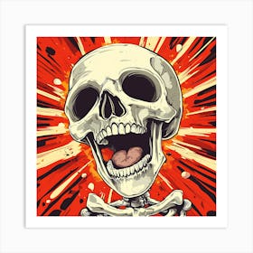 Spooky Halloween Skeleton Emojis Artwork 6 Art Print