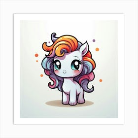 Unicorn With Rainbow Mane 18 Art Print