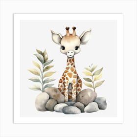 Cute Giraffe for kids Art Print