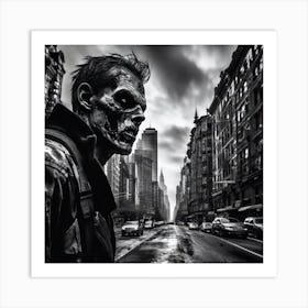 Zombies In New York City Art Print