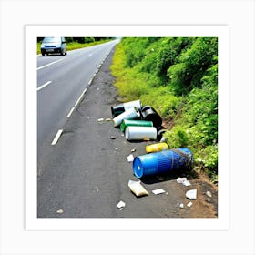 Garbage On The Side Of The Road 1 Art Print