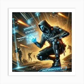 A Sci Fi Depiction Of Cipher Demonstrating His Improvised Strategy Art Print