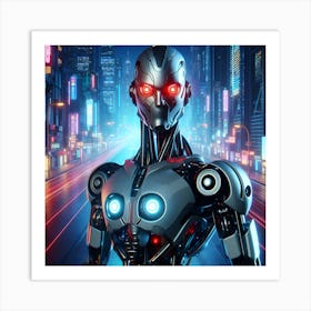 Lazer Eye Robot Art Print