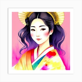 Traditional Japanese Geisha Girl Art Print