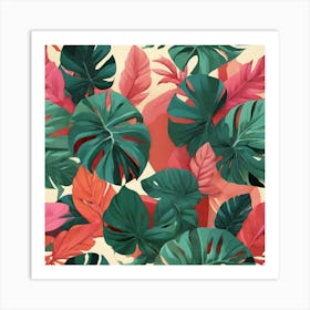 Aesthetic style, Abstraction with tropical leaf 17 Art Print