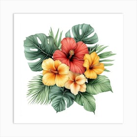 Hibiscus Flowers Art 3 Art Print