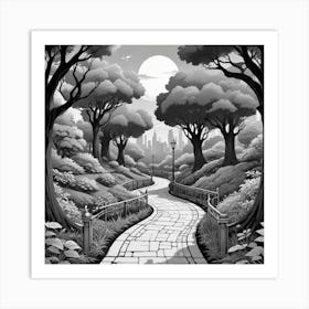 Black And White Illustration Art Print