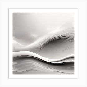 White wave, Abstract 1 Art Print