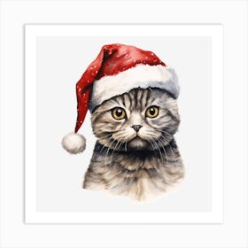 Santa Cat 12 Art Print