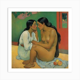 Whispered Words 1892 Paul Gauguin Art Print 2 Art Print