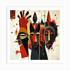 African Masks Art Print