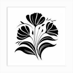 Black And White Flowers 9 Art Print