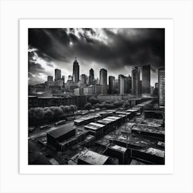 Black And White Cityscape 9 Art Print