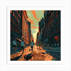 New York City Marathon Art Print