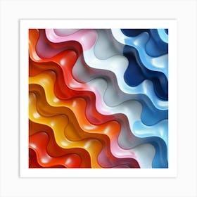 Abstract Colorful Wavy Pattern Art Print