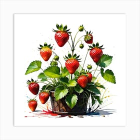 Strawberry Plant Art Print