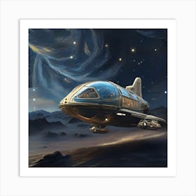 Spaceship In Space 1 Art Print