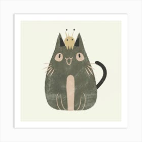 Owl Cat Art Print