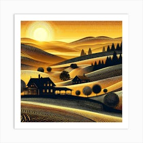 Sunset On The Farm 1 Art Print