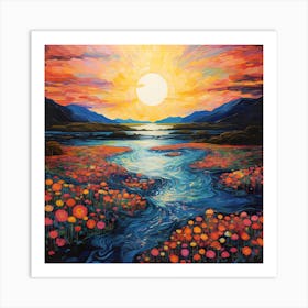 Brushstroke Harmony: Monet's Tropical Fantasy Art Print