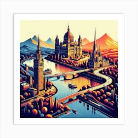 Budapest Cityscape Art Print