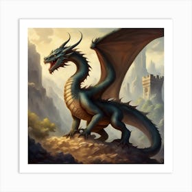 Dragon In The City Art Print