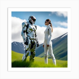 Robots In The Grass Art Print