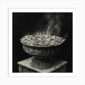 Bowl Of Coins Art Print