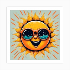 Sun With Sunglasses 1 Art Print