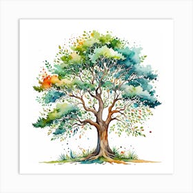 Water Color Tree Art Print