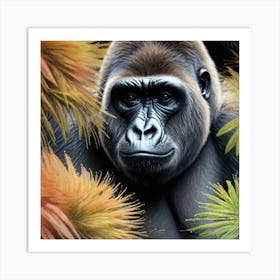 Gorilla In The Jungle Art Print