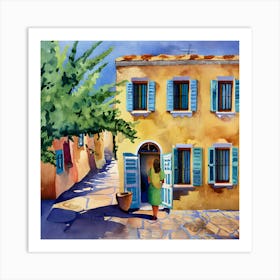 Greece Painting Watercolor Painting Art Print