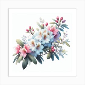 Flowers of Rhododendron 1 Art Print