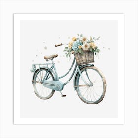 Bicycle With Flowers 1 Art Print