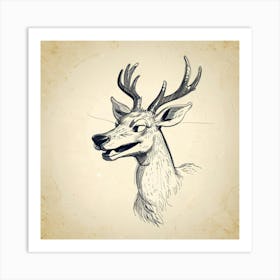 Deer Head 18 Art Print