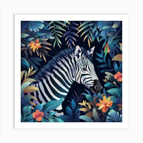 Zebra In The Jungle 9 Art Print