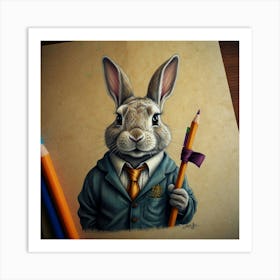 Rabbit In A Suit 6 Art Print